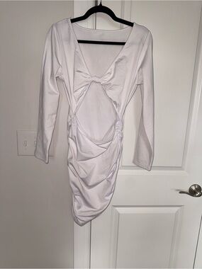 Amazon White Knot-Front Mini Dress